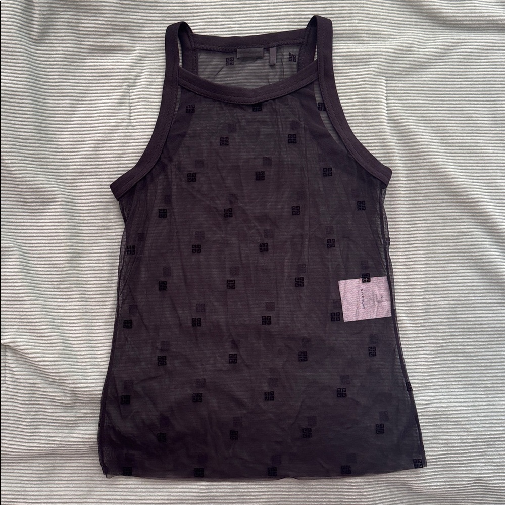 Givenchy Black Sheer Mesh Racerback Tank - Picture 5 of 6